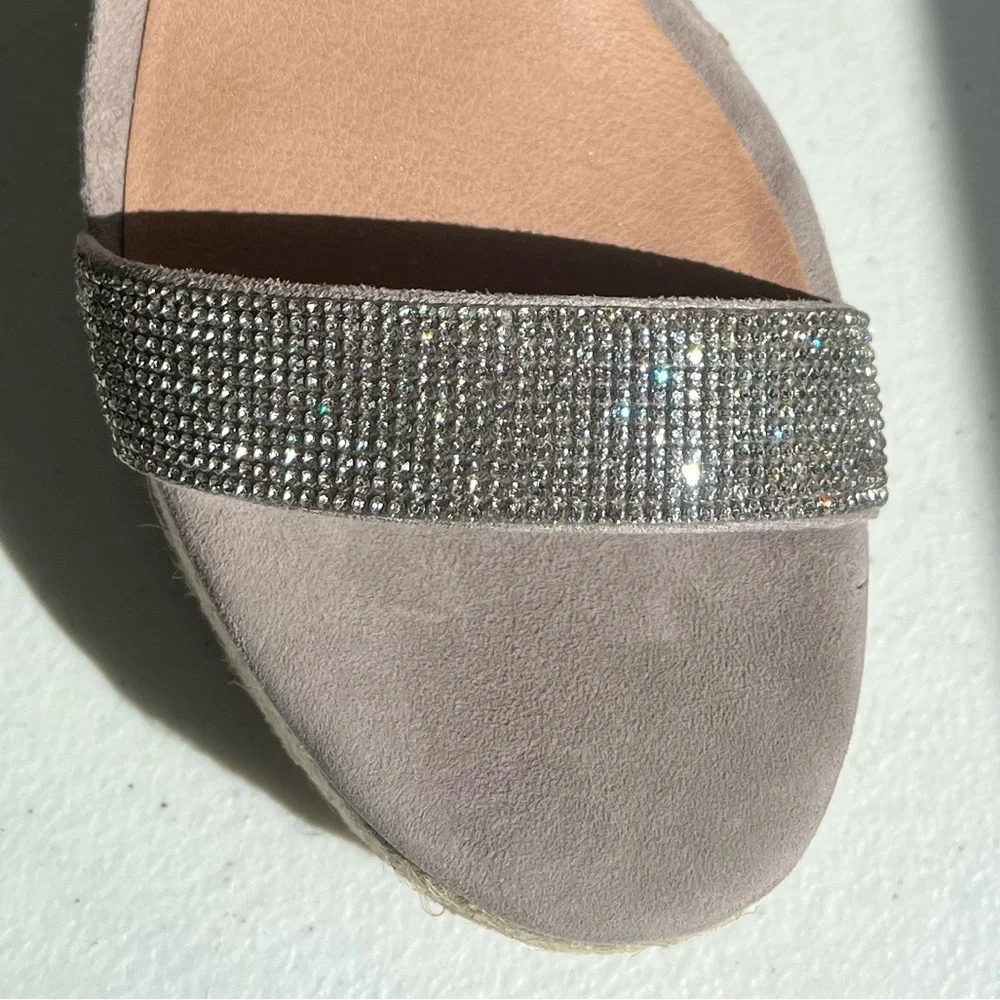 Chelsea & Violet Size 9.5 Rhinestone Henna 4” Wedge Espadrille Heels New In Box